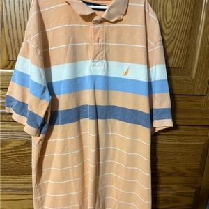 Nautica Striped Polo Shirt. Mens. Large